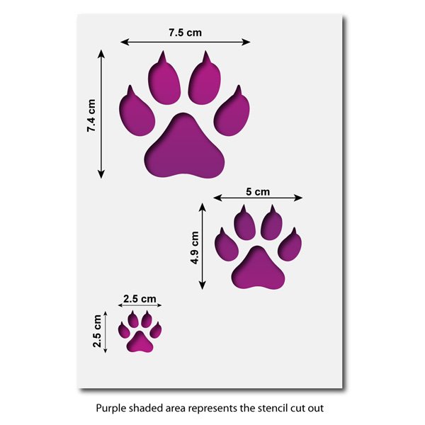 Cat Paw Print Stencil Paw Prints Stencil Set eBay